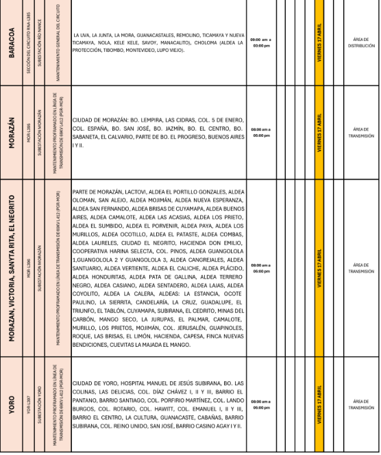 Lista de colonias que no tendrán luz pasado mañana