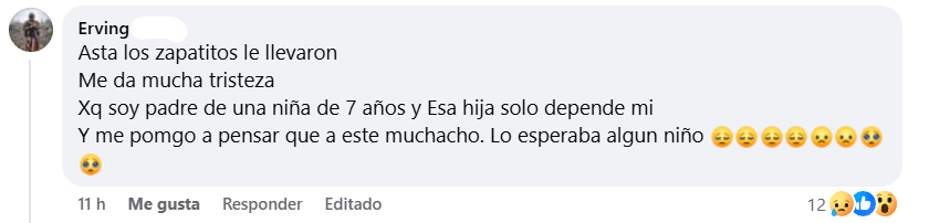 Captura de pantalla del comentario