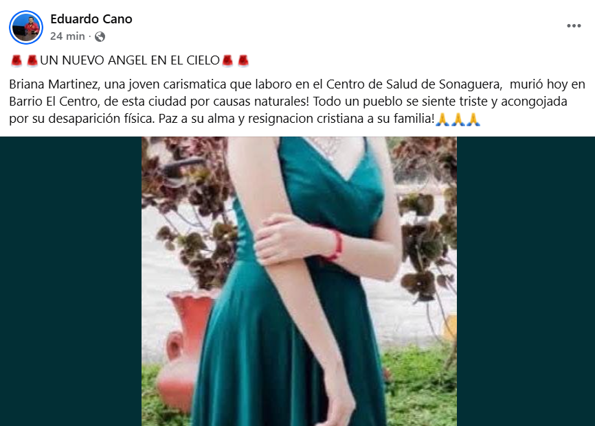 Captura de pantalla de la publicación