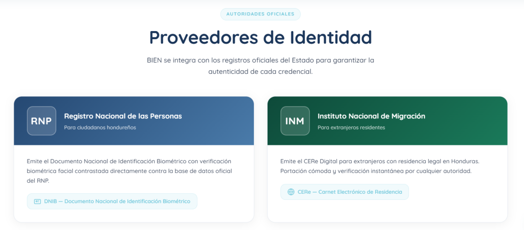 Captura de pantalla de la aplicación BIEN