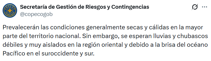 Captura de pantalla de la publicación