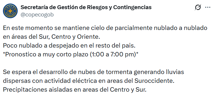 Captura de pantalla de la publicación
