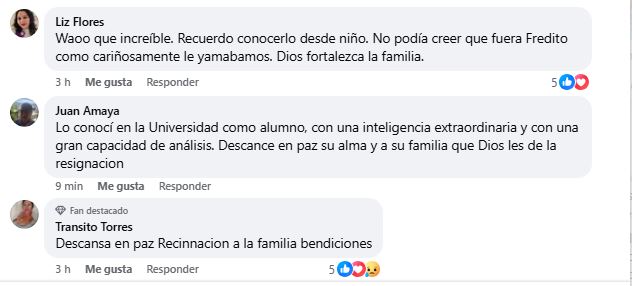 Comentarios en redes sociales por muerte de abogado.