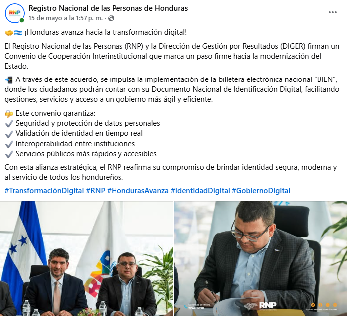 Captura de pantalla de la publicación