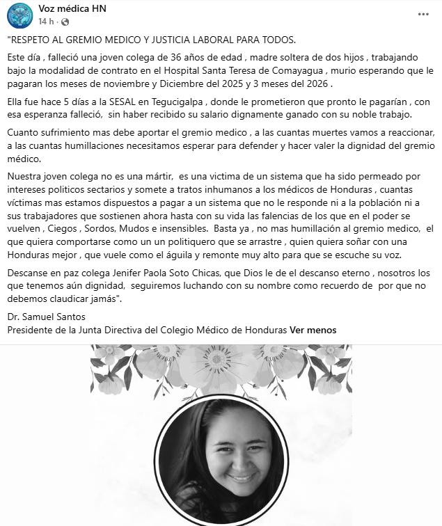 Captura de pantalla de la publicación