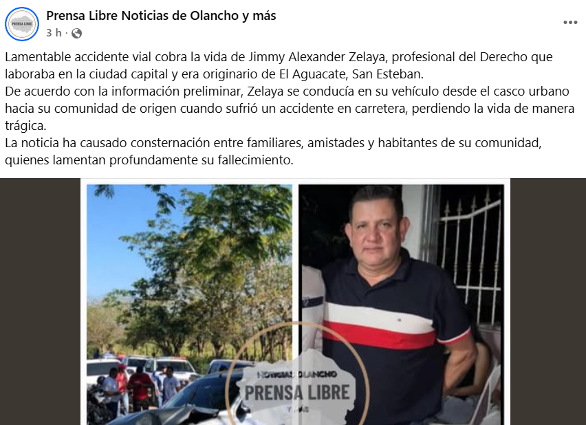 Captura de pantalla de la publicación