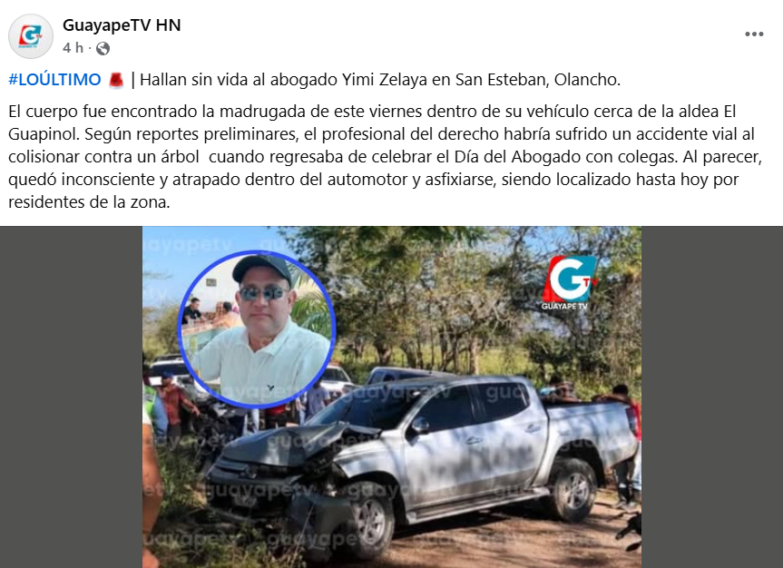 Captura de pantalla de la publicación