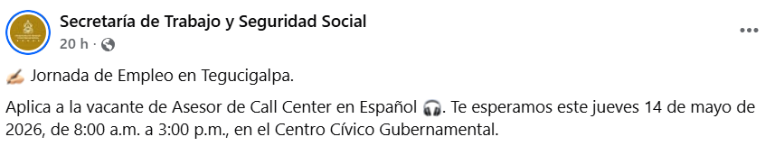 Captura de pantalla de la publicación