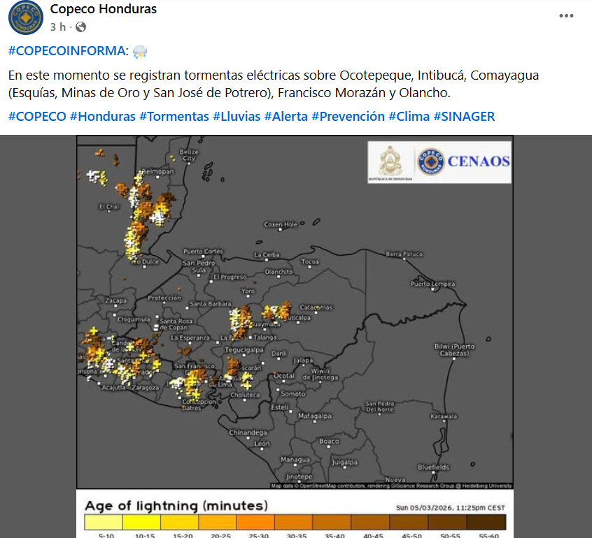Captura de pantalla de la publicación
