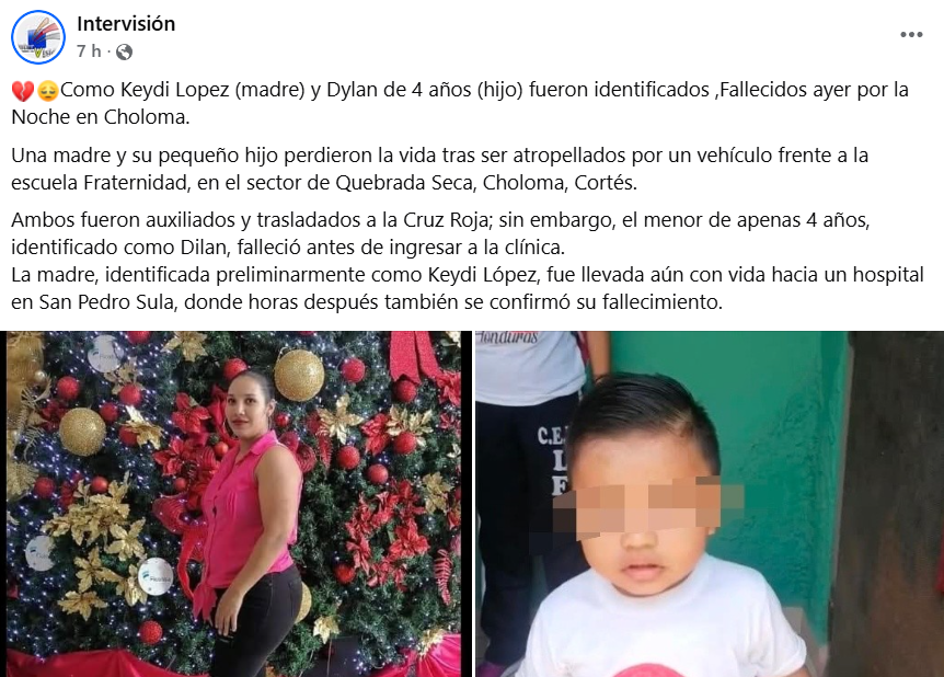 Captura de pantalla de la publicación