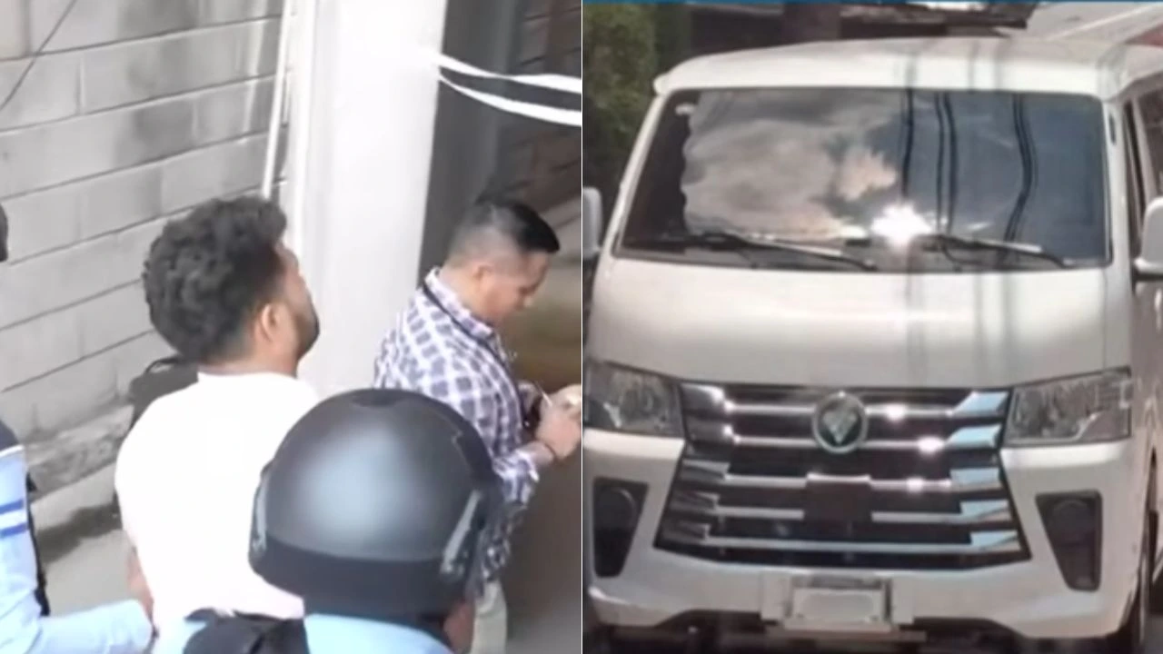 A la izquierda, el capturado; a la derecha, el vehículo usado
