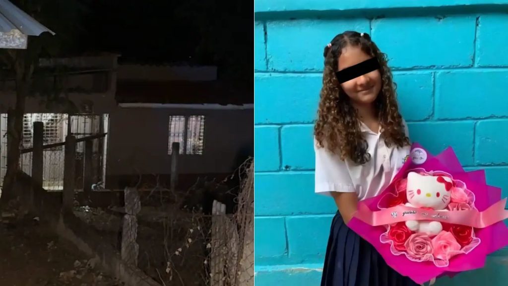 A la izquierda, el lugar del hecho; a la derecha, la menor