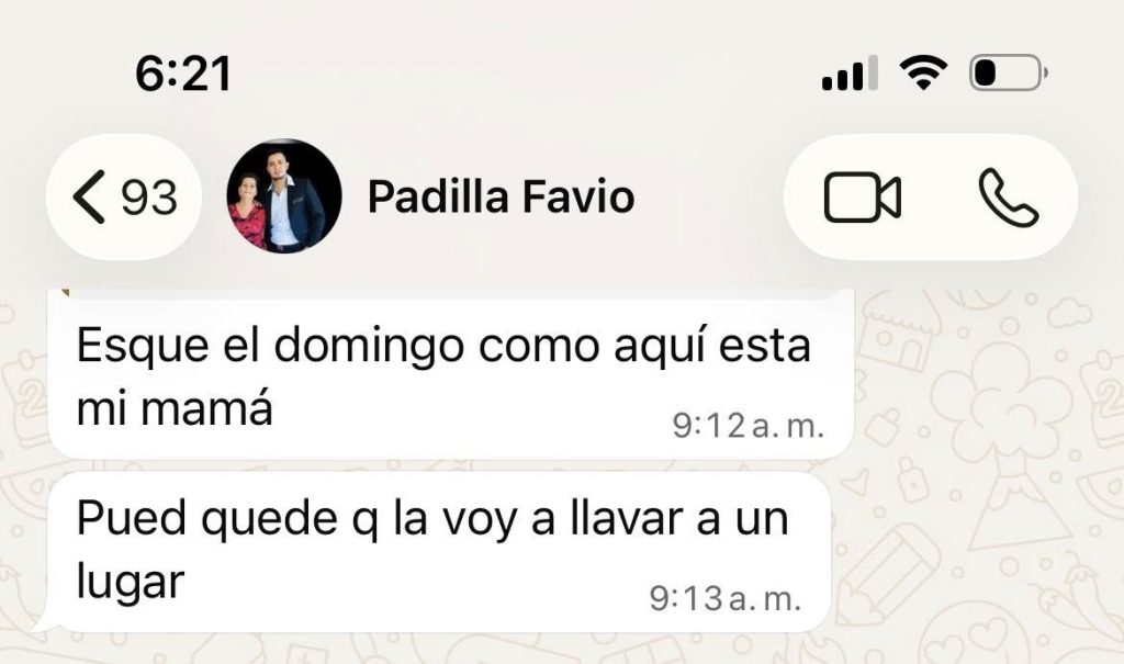 Captura de pantalla del mensaje
