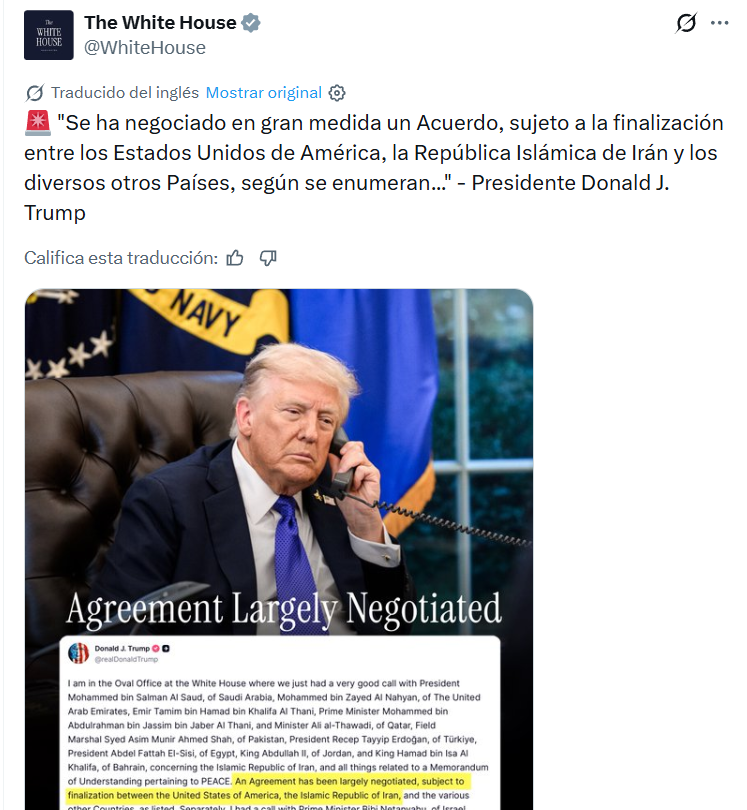 Captura de pantalla de la publicación