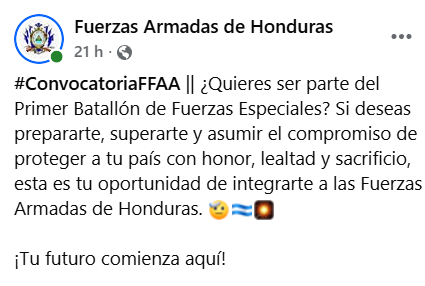Captura de pantalla de la publicación