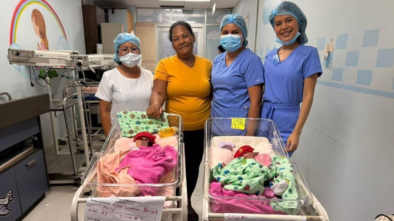 Imagen de Dos de los trillizos prematuros del Catarino Rivas reciben alta médica