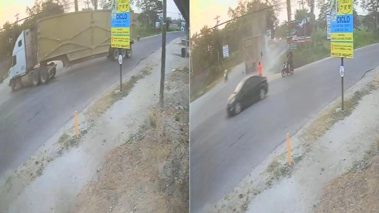 Video captó momento en que motociclista muere aplastado por rastra en Choloma Imagen principal de Video captó momento en que motociclista muere aplastado por rastra en Choloma