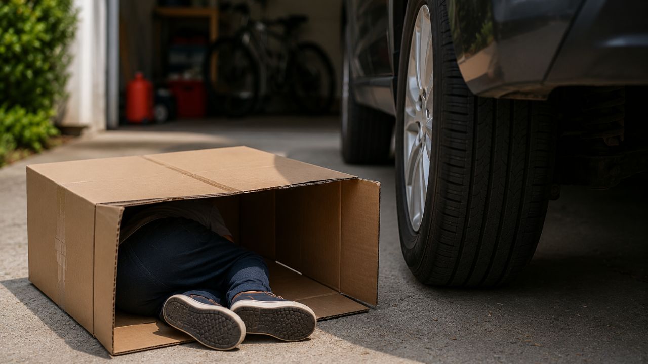 Imagen de Niño jugaba dentro de una caja y fue atropellado por accidente por su padre
