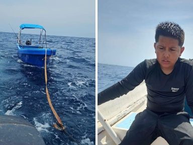 Imagen de Pescador nadó por horas para pedir ayuda y rescatar a su hijo tras naufragio en Utila