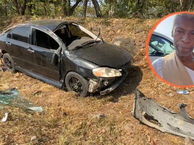 Imagen de Video: Pastor destruye su carro para no atropellar a motociclista en la CA-5