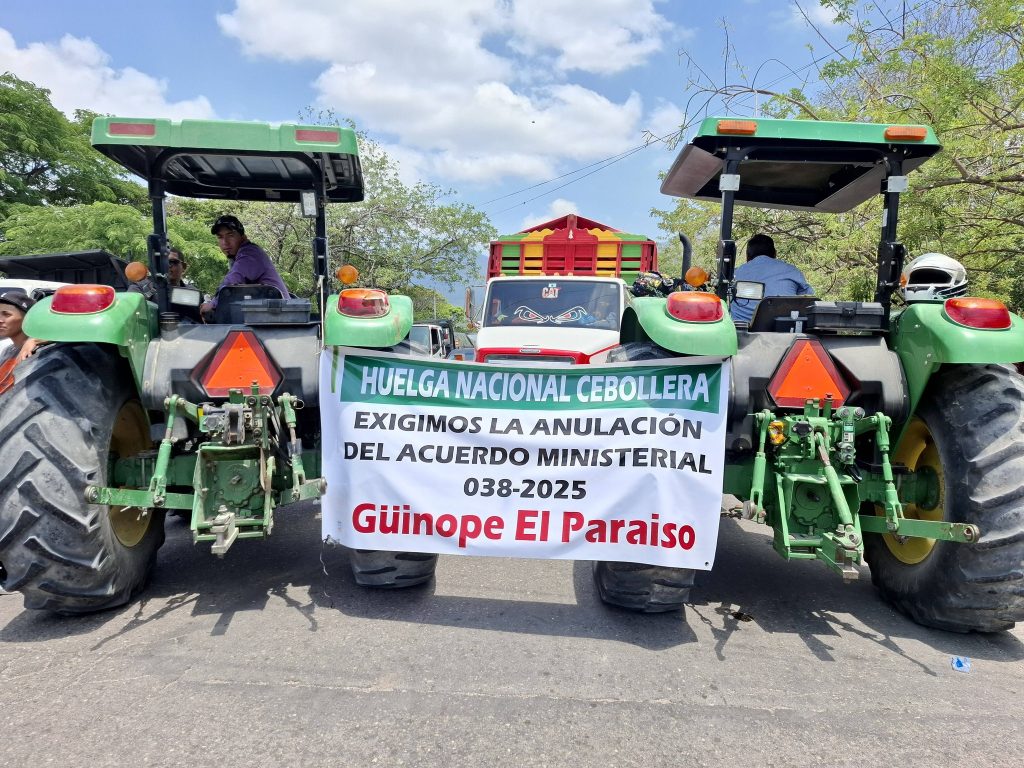 Protesta de productores de cebolla. 