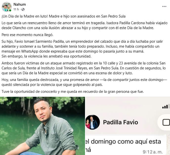 Captura de pantalla de la publicación