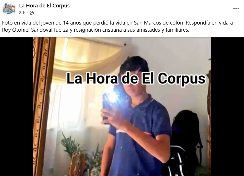 Captura de pantalla de la publicación
