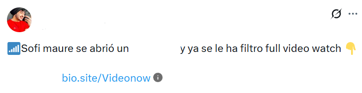 Captura de pantalla de una publicación viral en Twitter en la que se habla sobre el supuesto video filtrado de Sofi Maure