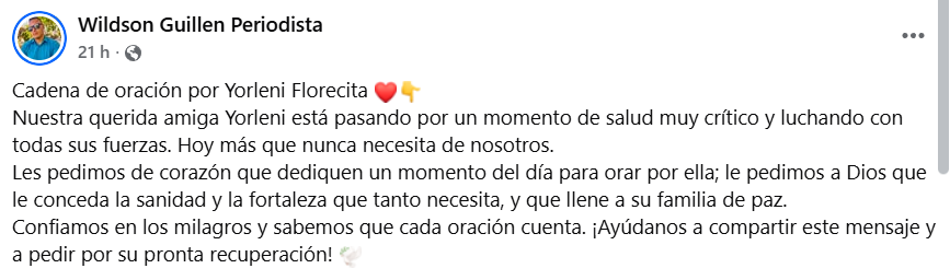 Captura de pantalla de la publicación