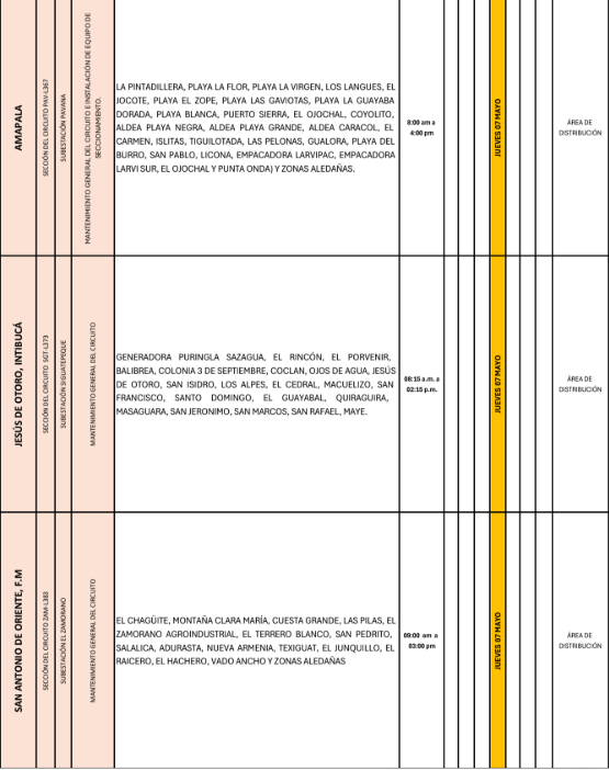 Lista de colonias que no tendrán luz pasado mañana
