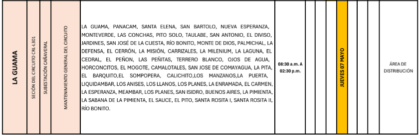 Lista de colonias que no tendrán luz pasado mañana