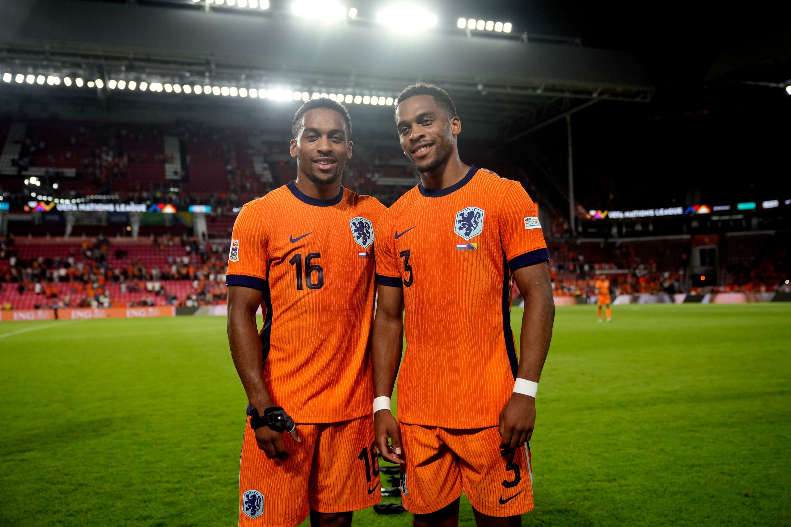 Jurriën y Quinten Timber en la Selección de Países Bajos.