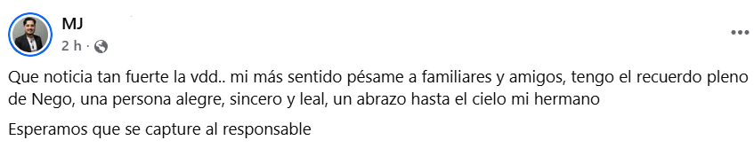 Captura de pantalla del comentario