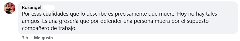Captura de pantalla del comentario