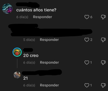 Captura de pantalla de unos comentarios donde hablan la edad y cuántos años tiene Ana de Arco