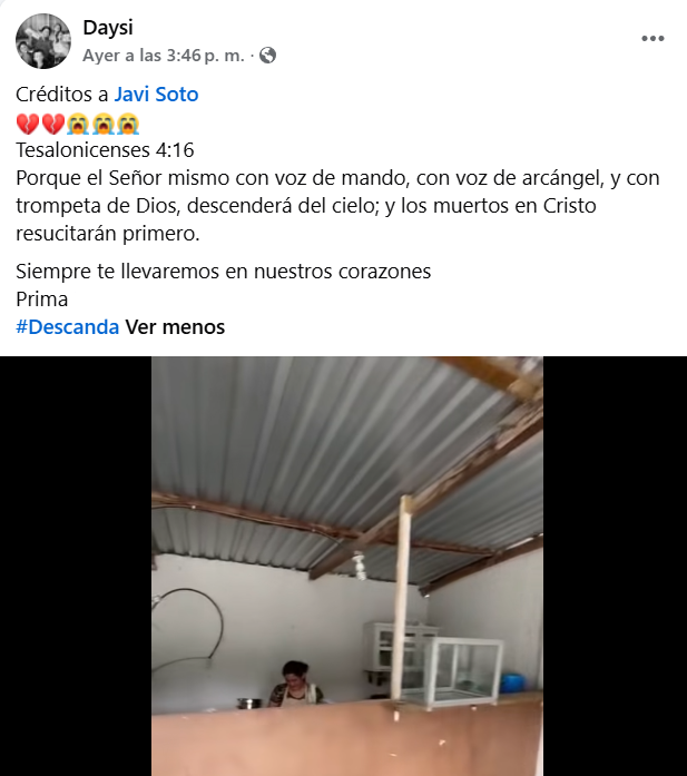 Captura de pantalla de la publicación