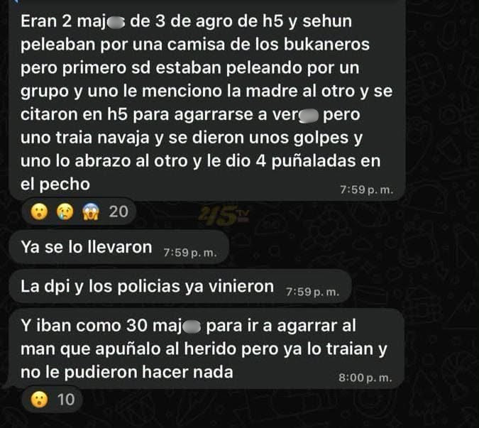 Captura de pantalla de la publicación