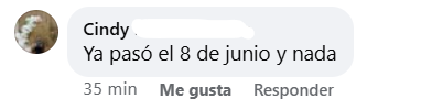 Captura de pantalla del comentario