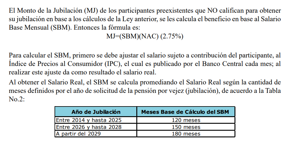 Método para calcular la jubilación en el Injupemp
