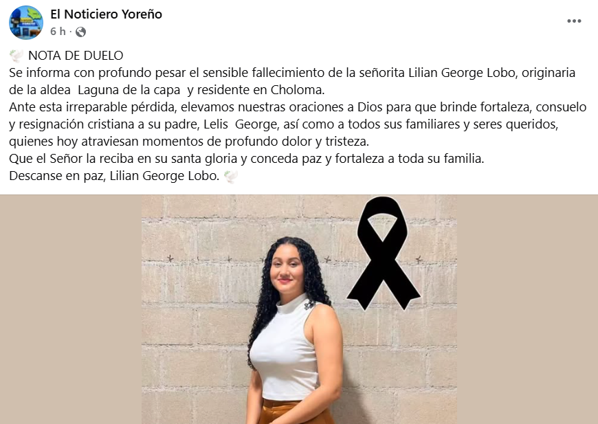 Captura de pantalla de la publicación