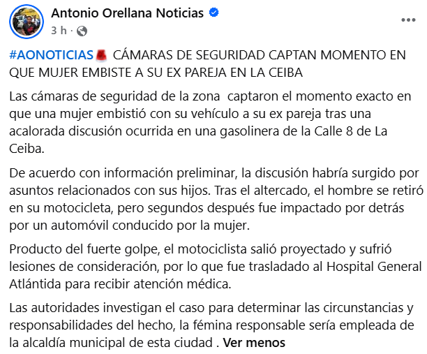 Captura de pantalla de la publicación