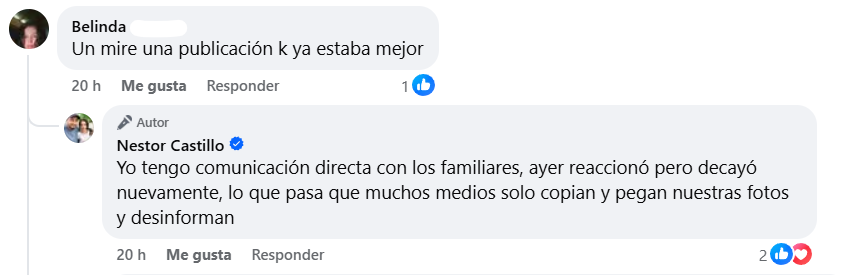 Captura de pantalla del comentario