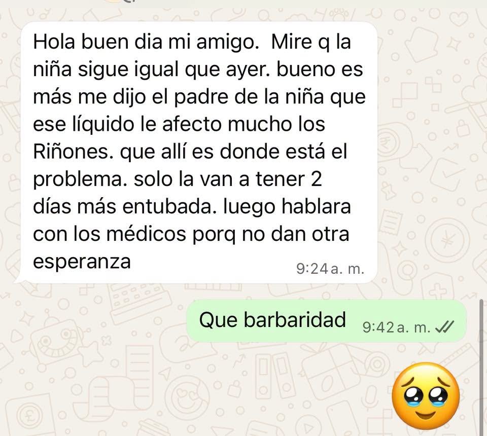 Captura de pantalla de la conversación
