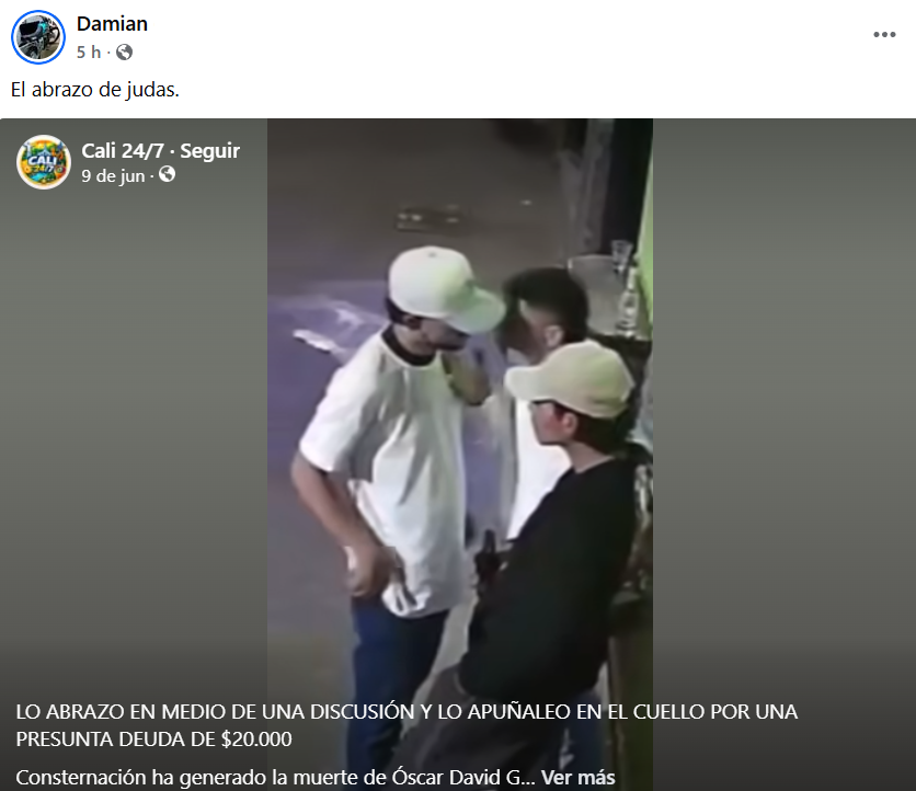 Captura de pantalla de la publicación
