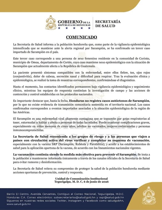 Comunicado de la Sesal