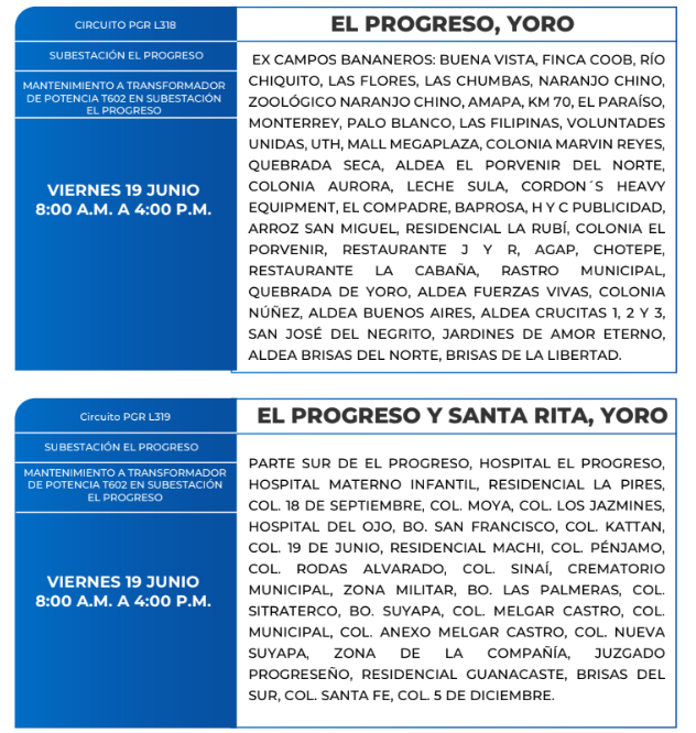 Lista de colonias que no tendrán luz pasado mañana