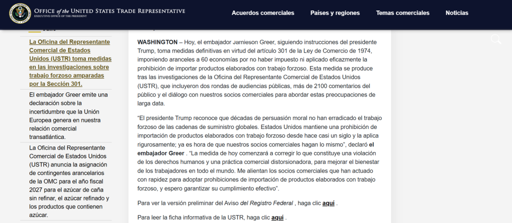 Captura de pantalla de la publicación