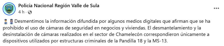 Captura de pantalla de la publicación