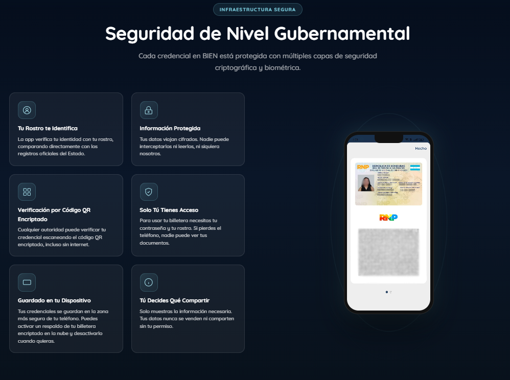 Elementos de seguridad de la BIEN, según la Diger.