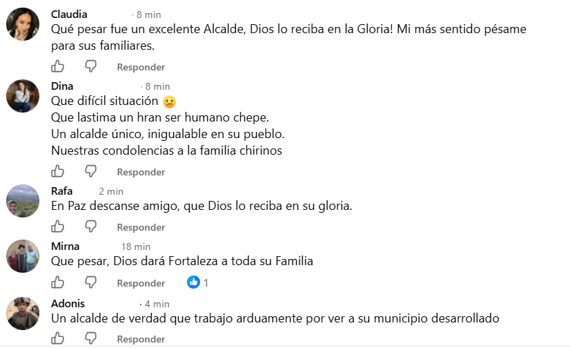 Captura de pantalla de los comentarios